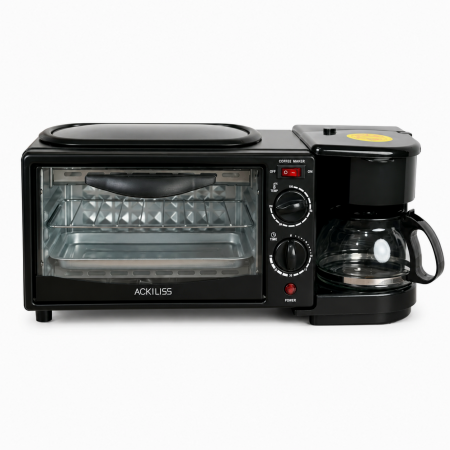 Багатофункціональна машина для сніданку Ackiliss ACL-5308B, 2800 Вт піч, кавоварка, гриль