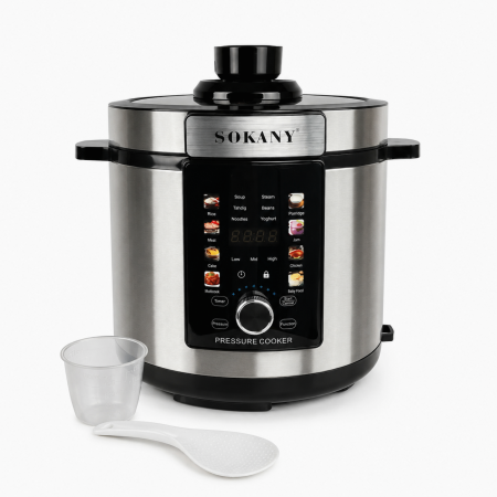 Електрична скороварка-мультиварка SOKANY SK-07043, 7 л, 1500 Вт, антипригарна алюмінієва чаша